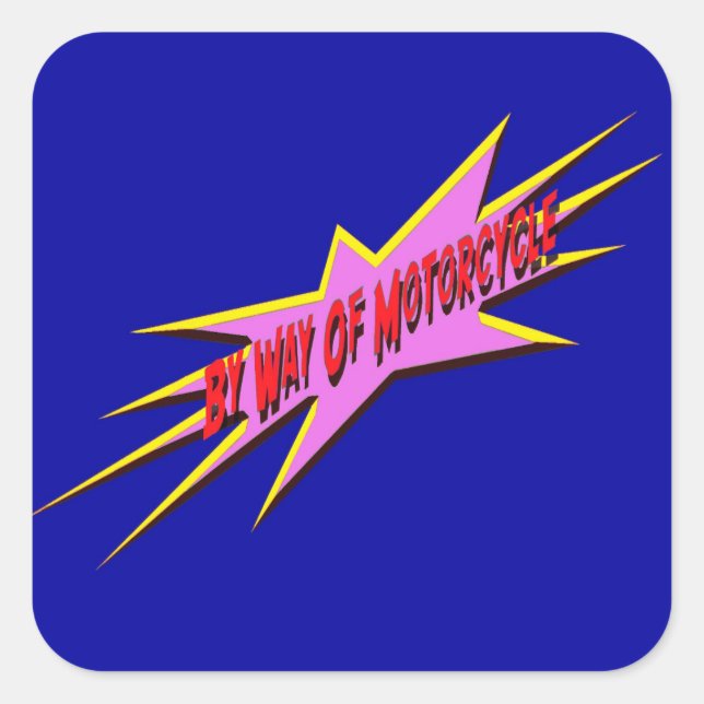 Cuadrada pegatina de bywayofmotocicleta 10 (Anverso)