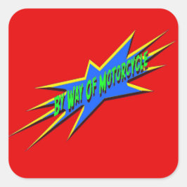 Cuadrada pegatina de bywayofmotocicleta 4
