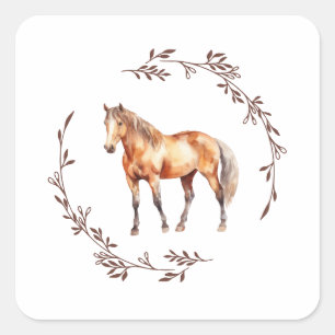 Cuadrada Pegatina de caballo Palamino