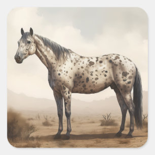 Cuadrada Pegatina de caballos Appaloosa