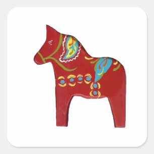 Cuadrada Pegatina de caballos de Dala