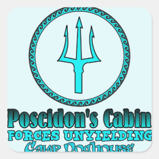 Cuadrada Pegatina de Cabina de Poseidón