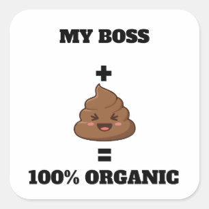 Cuadrada Pegatina de Caca Orgánica 100% Personalizada - Na