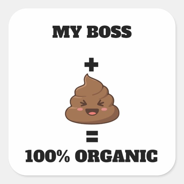 Cuadrada Pegatina de Caca Orgánica 100% Personalizada - Na  (Anverso)