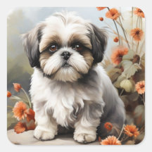 Pegatina de cachorros de Cute Shih Tzu