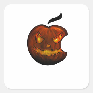 Cuadrada Pegatina de calabaza de Halloween