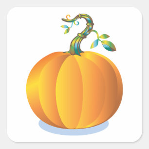 Cuadrada Pegatina de calabaza personalizable