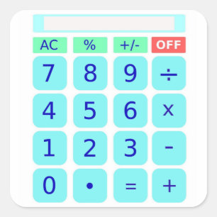 Cuadrada Pegatina de calculadora