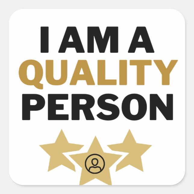 Cuadrada Pegatina de calidad (Anverso)