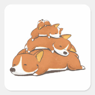 Cuadrada Pegatina de cama Cute Comfy