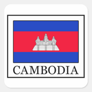 Cuadrada Pegatina de Camboya