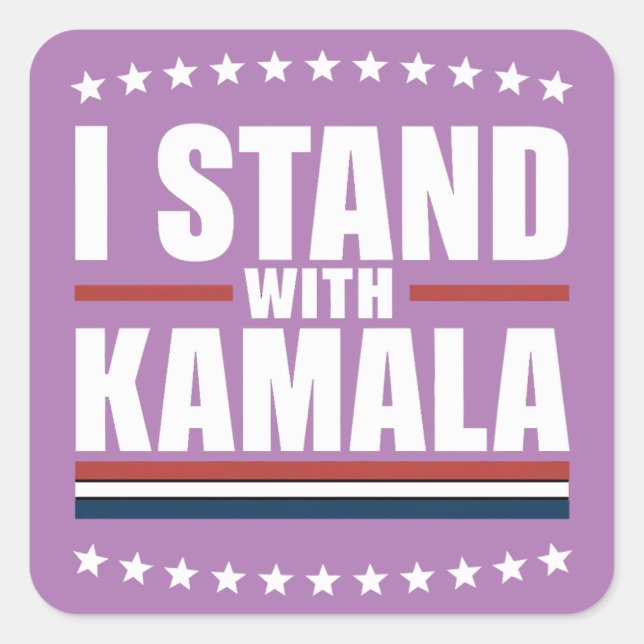 Cuadrada Pegatina de camisetas de la campaña Kamala Harris (Anverso)