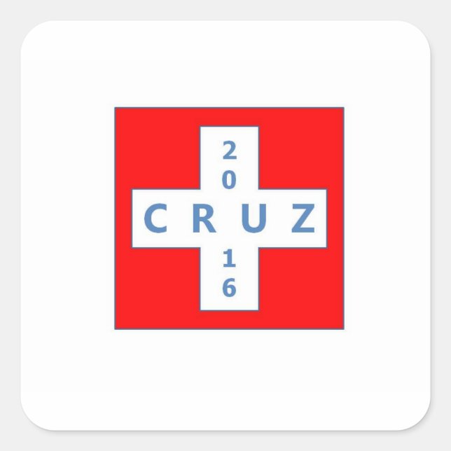 Cuadrada pegatina de campaña cruz2016 (Anverso)