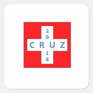 Cuadrada pegatina de campaña cruz2016