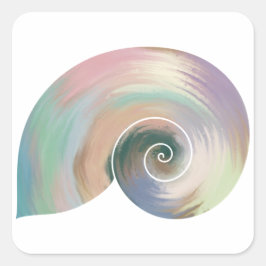 Cuadrada Pegatina de caparazón de Nautilus de estilo acríli