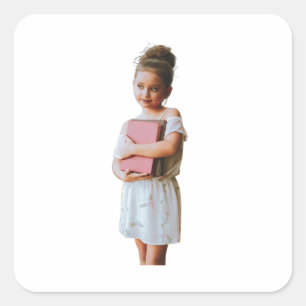 Cuadrada Pegatina de cara personalizada, pegatina de botell