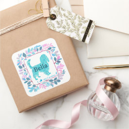 Cuadrada Pegatina de Cavalier – Regalo personalizado pastel