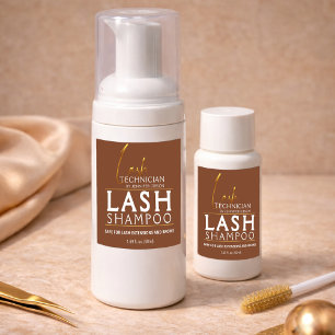 Cuadrada Pegatina de champú para pestañas Gold & Brown Lash