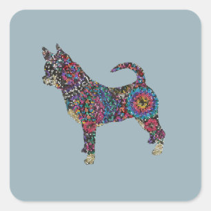 Cuadrada Pegatina de Chihuahua