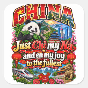 Cuadrada Pegatina de China