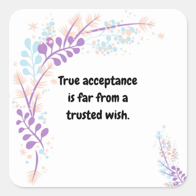 Cuadrada Pegatina de citas (Anverso)