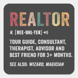 Cuadrada Pegatina de citas divertidas de Realtor Real Estat