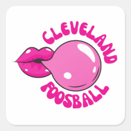 Cuadrada Pegatina de Cleveland Foosball Bubblegum