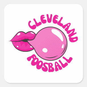 Cuadrada Pegatina de Cleveland Foosball Bubblegum