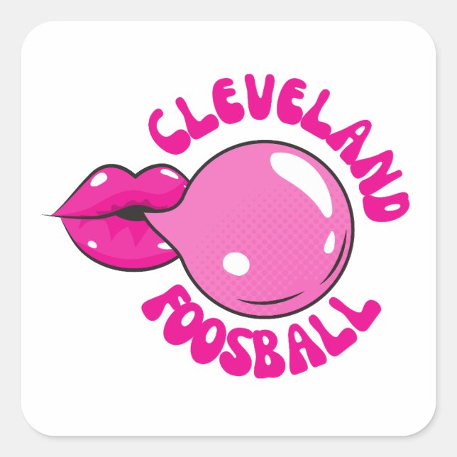 Cuadrada Pegatina de Cleveland Foosball Bubblegum (Anverso)