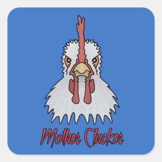 Cuadrada Pegatina de Clucker Madre (Anverso)