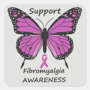 Cuadrada pegatina de coche de fibromialgia