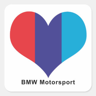 Cuadrada Pegatina de coches de moto de corazón de Bmw