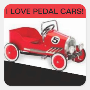 Cuadrada Pegatina de coches de pedal