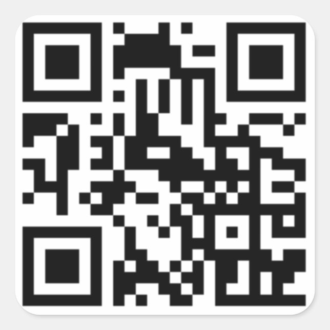 Cuadrada Pegatina de código QR (Anverso)