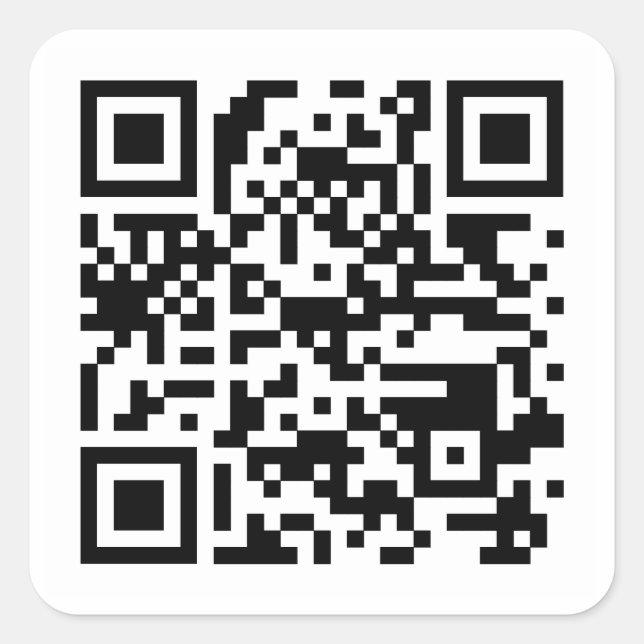 Cuadrada Pegatina de código QR - cuadrado (Anverso)
