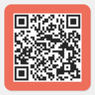 Cuadrada Pegatina de CÓDIGO QR de Coral