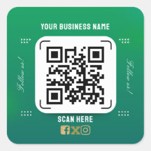 pegatina de código qr de nombre de negocio