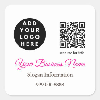 Cuadrada Pegatina de código QR para negocio de catering Pin