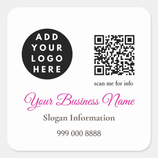 Cuadrada Pegatina de código QR para negocio de catering Pin (Anverso)