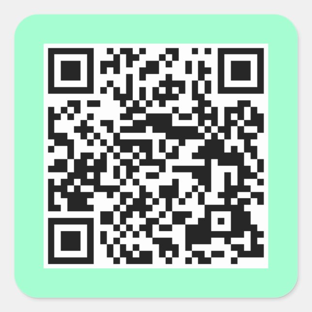 Cuadrada Pegatina de CÓDIGO QR verde de fábrica (Anverso)