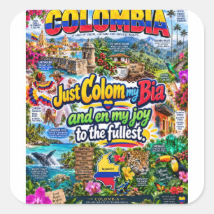 Cuadrada Pegatina de Colombia