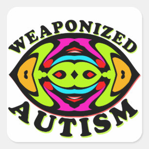 Cuadrada Pegatina de Conciencia del Autismo Armado