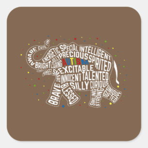 Cuadrada Pegatina de conciencia sobre el autismo: Pegatina