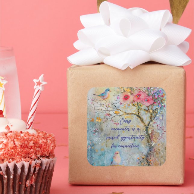 Cuadrada Pegatina de conexión natural (Fiesta)