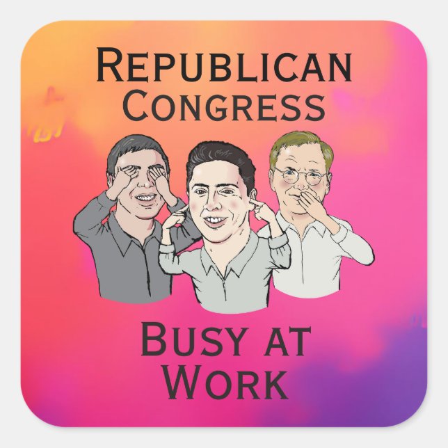 Cuadrada Pegatina de Congreso Republicano (Anverso)