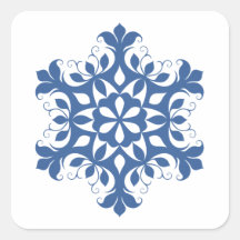 Pegatina de copo de nieve azul