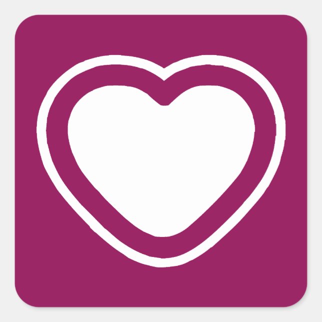 Cuadrada Pegatina de corazón a corazón (Anverso)