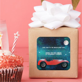 Cuadrada Pegatina de corazón de regalos de autos clásicos p