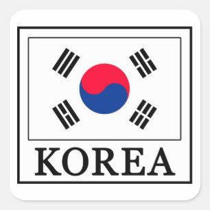Cuadrada Pegatina de Corea