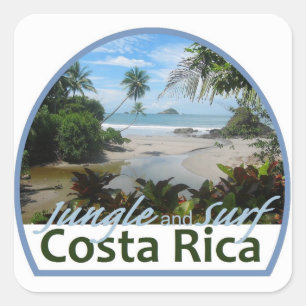 Cuadrada Pegatina de Costa Rica